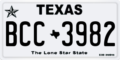 TX license plate BCC3982
