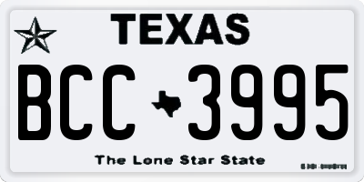 TX license plate BCC3995