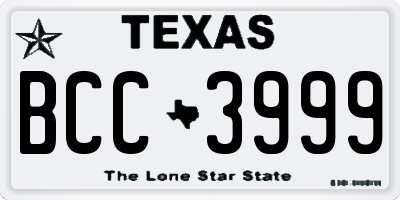 TX license plate BCC3999