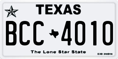 TX license plate BCC4010
