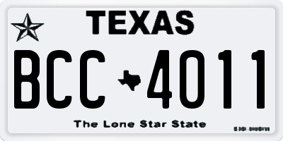 TX license plate BCC4011