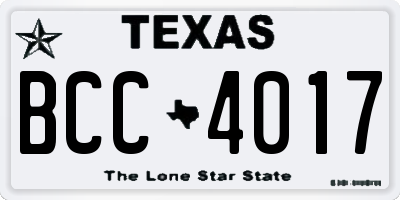 TX license plate BCC4017