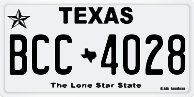 TX license plate BCC4028