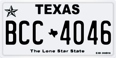 TX license plate BCC4046