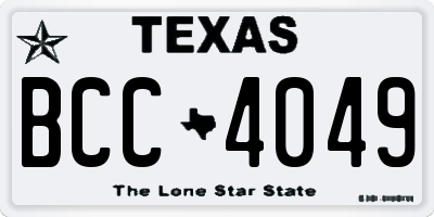 TX license plate BCC4049