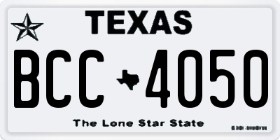 TX license plate BCC4050