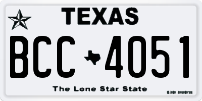 TX license plate BCC4051