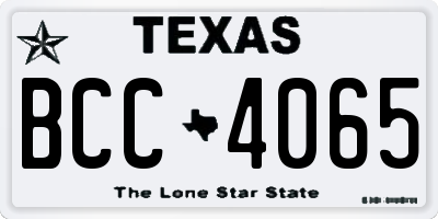 TX license plate BCC4065