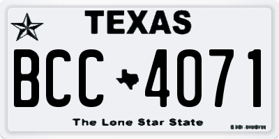 TX license plate BCC4071