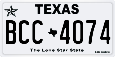 TX license plate BCC4074