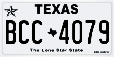 TX license plate BCC4079