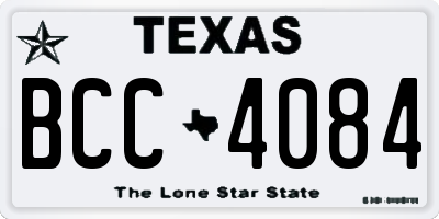 TX license plate BCC4084
