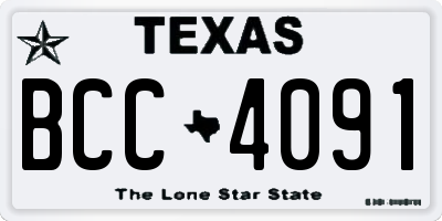 TX license plate BCC4091