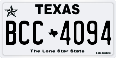 TX license plate BCC4094