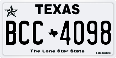 TX license plate BCC4098