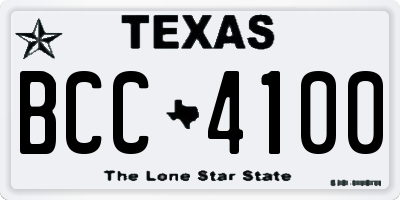 TX license plate BCC4100