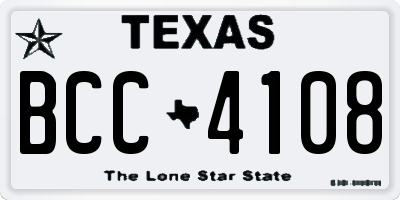 TX license plate BCC4108