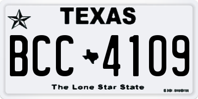 TX license plate BCC4109