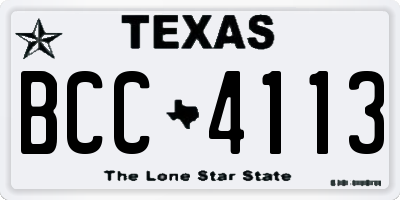 TX license plate BCC4113