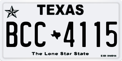 TX license plate BCC4115