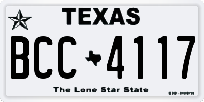 TX license plate BCC4117