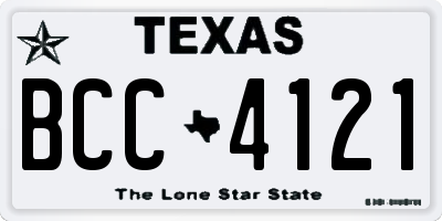 TX license plate BCC4121