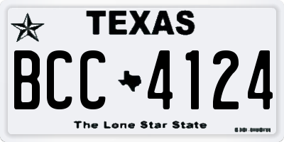 TX license plate BCC4124