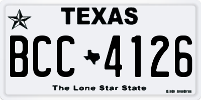 TX license plate BCC4126
