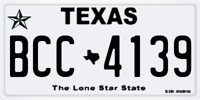 TX license plate BCC4139