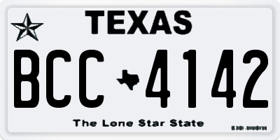 TX license plate BCC4142