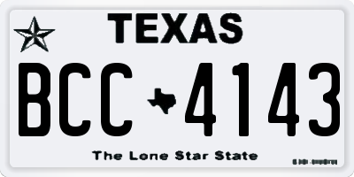 TX license plate BCC4143