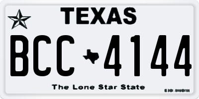 TX license plate BCC4144