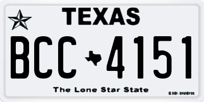 TX license plate BCC4151