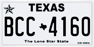 TX license plate BCC4160