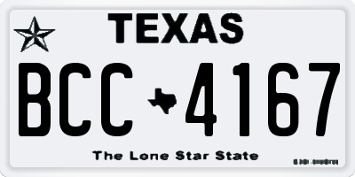 TX license plate BCC4167