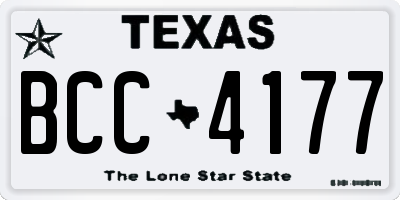 TX license plate BCC4177