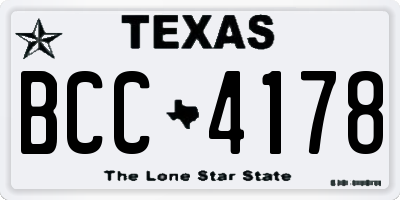 TX license plate BCC4178
