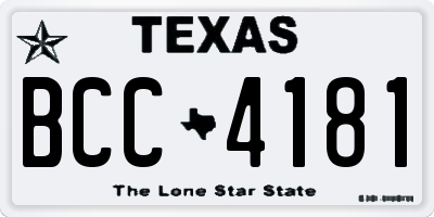 TX license plate BCC4181