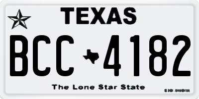 TX license plate BCC4182