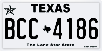 TX license plate BCC4186