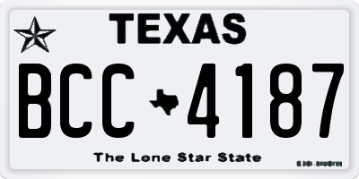 TX license plate BCC4187