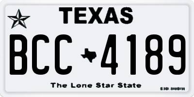 TX license plate BCC4189