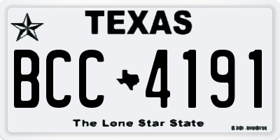 TX license plate BCC4191