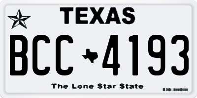 TX license plate BCC4193