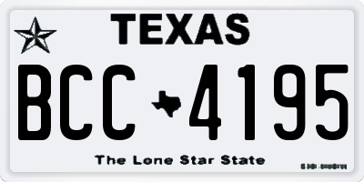 TX license plate BCC4195