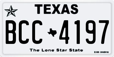 TX license plate BCC4197