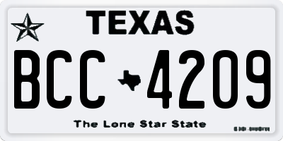 TX license plate BCC4209