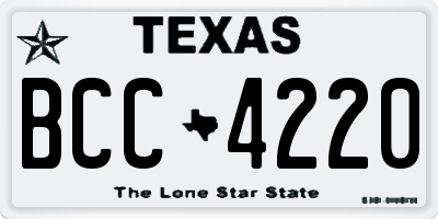 TX license plate BCC4220