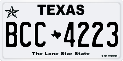 TX license plate BCC4223