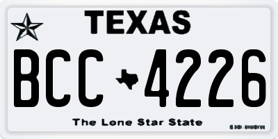 TX license plate BCC4226